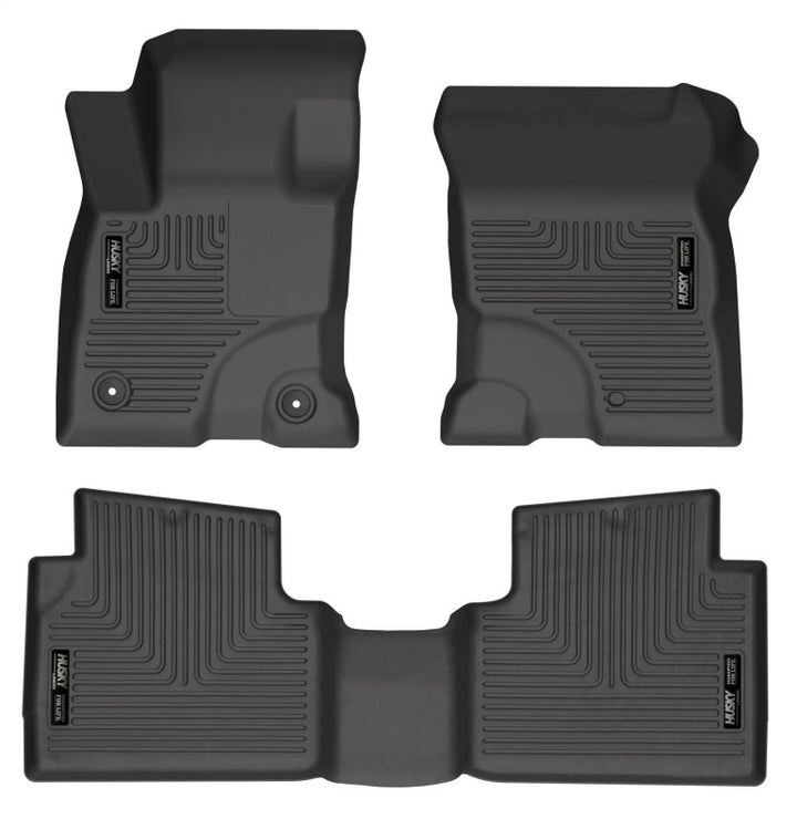 Husky Liners Weatherbeater Front & 2nd Seat Floor Liners - Black for 2022 Ford Maverick (No Fit Hybrid) - OneFastShop