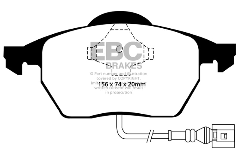 EBC Yellowstuff Front Brake Pads for 99-06 Audi TT 1.8 Turbo - OneFastShop