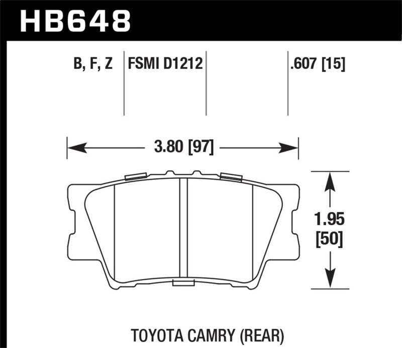Hawk HPS Street Brake Pads High Performance for Lexus ES300h ES350 Toyota Avalon Camry RAV4 2006-2018 - OneFastShop