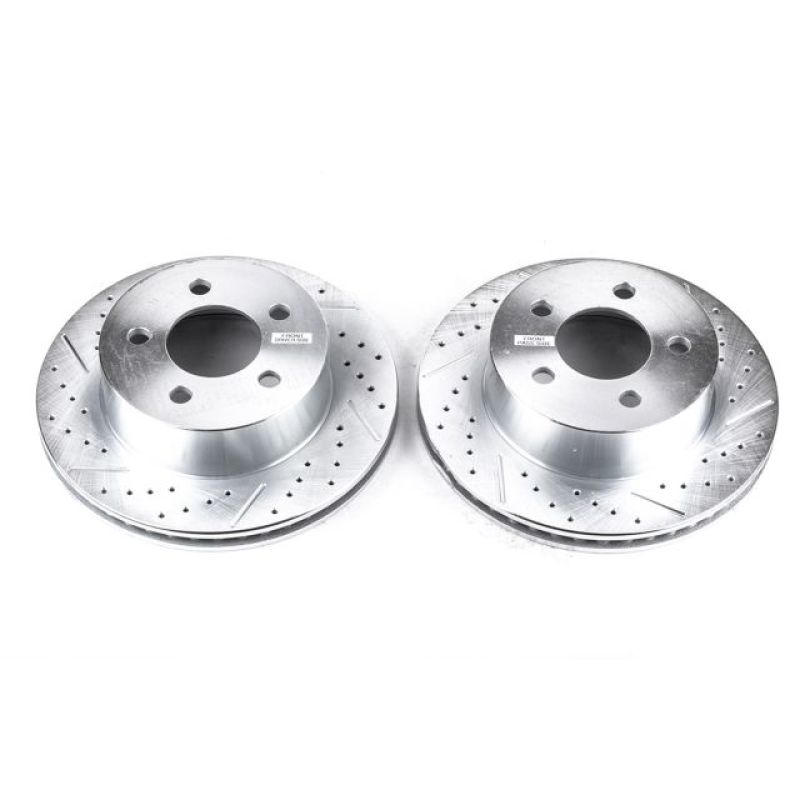 PowerStop Front Evolution Drilled & Slotted Rotors - Jeep Cherokee 99-01 - OneFastShop