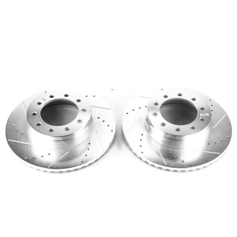 Power Stop 17-20 Ford F-550 Super Duty Front Drilled and Slotted Rotor Pair