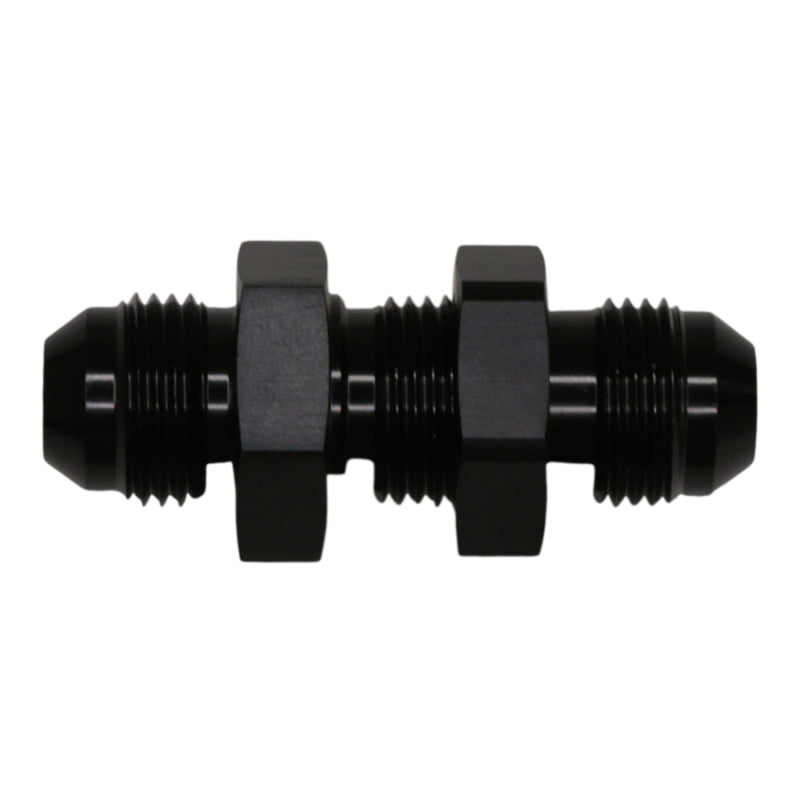 DeatschWerks Bulkhead Fuel Fitting - 8AN Male Flare to 8AN Male Flare - Matte Black