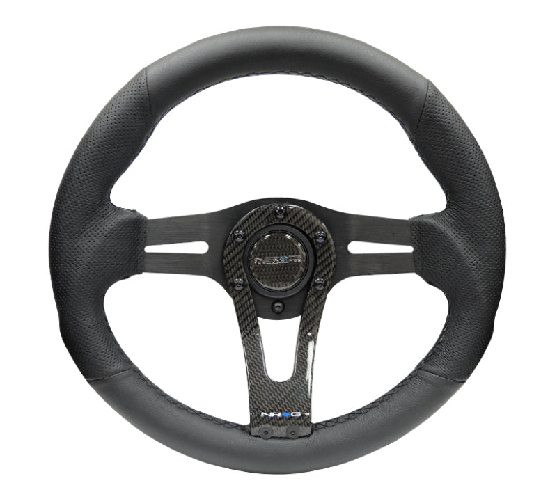 NRG Reinforced Steering Wheel with Carbon Center Spoke - 320mm