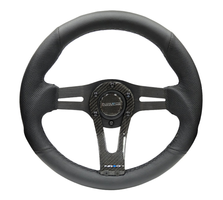 NRG Reinforced Steering Wheel with Carbon Center Spoke - 320mm - OneFastShop