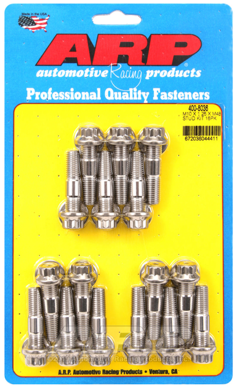 ARP M10 x 1.25 x 48 Stainless Steel 12pt Broached Stud Kit