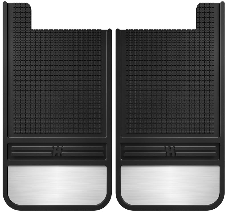 Husky Liners Universal 12in Wide Black Rubber Rear Mud Flaps with Weight for Buick Enclave 2008-2020 and Cadillac Escalade 2002-2019 - OneFastShop