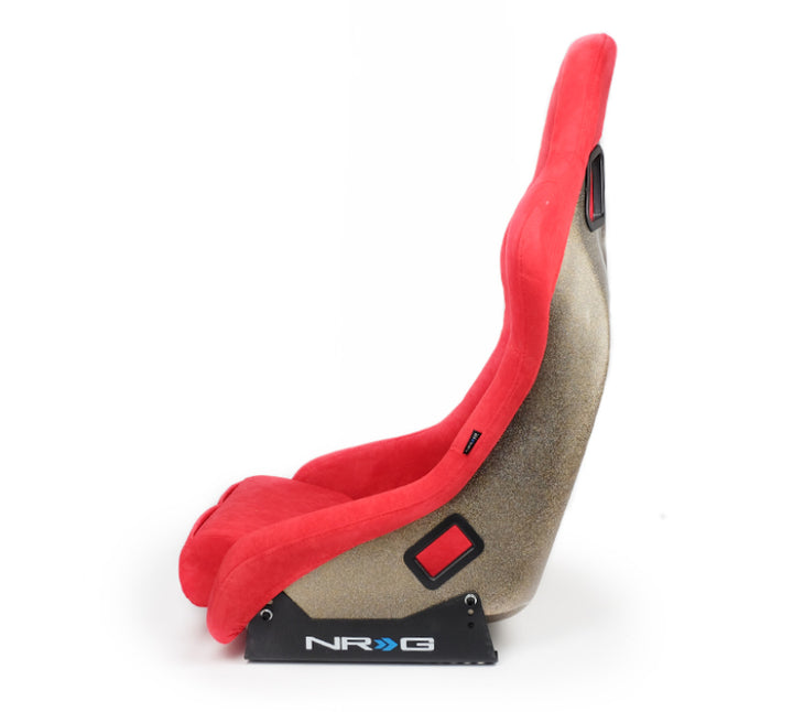 Nrg Frp Bucket Seat Ultra Edition Medium Red Alcantara Pearlized Back - OneFastShop