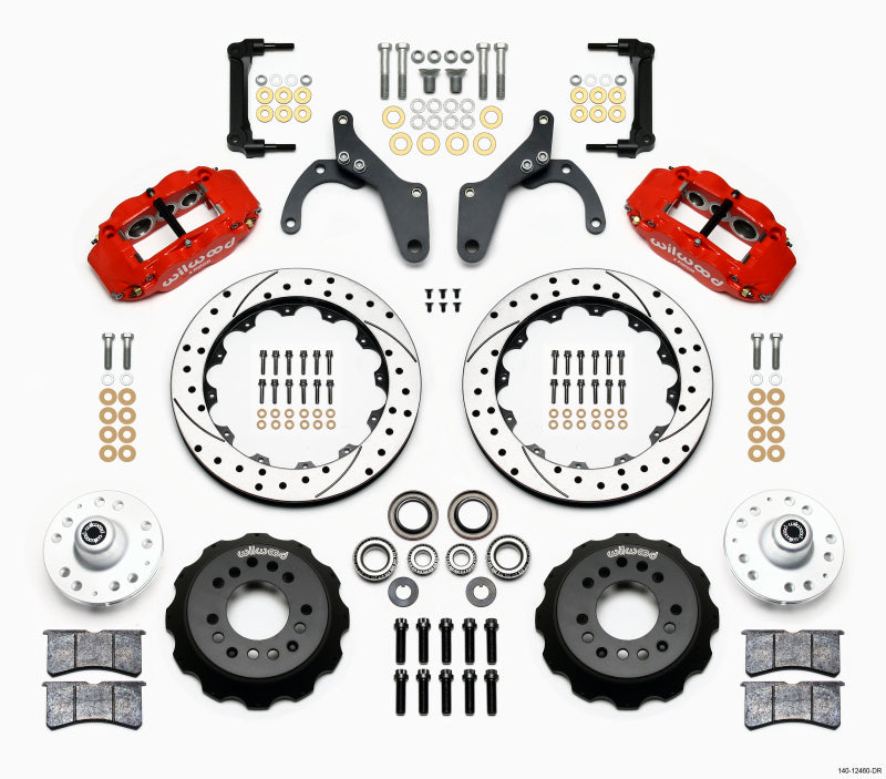 Wilwood Narrow Superlite 6R Front Hub Kit 12.88in Drill Red for 59-64 Chevy Impala and 63-64 Corvette - OneFastShop