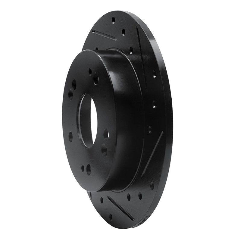 R1 Concepts Drilled & Slotted Rear Right Brake Rotor - Honda Civic / Acura ILX 1997-2015 - Black, image 4