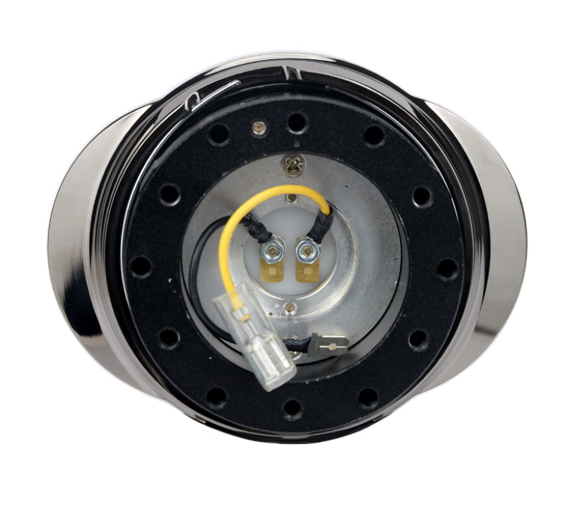 NRG Quick Release Steering Wheel Adapter - Black with Black Chrome Oval Ring, image 3