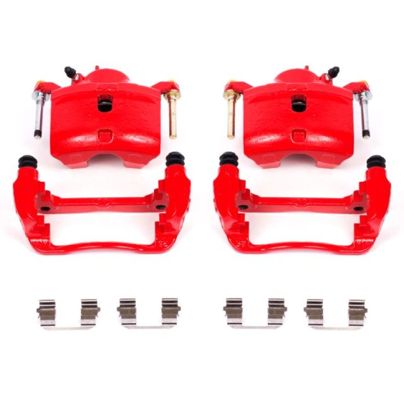 PowerStop Front Red Calipers with Brackets Pair for 13-15 Acura ILX - OneFastShop