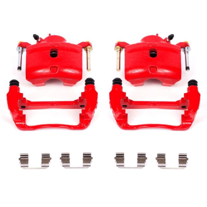 PowerStop Front Red Calipers with Brackets Pair for 13-15 Acura ILX - OneFastShop
