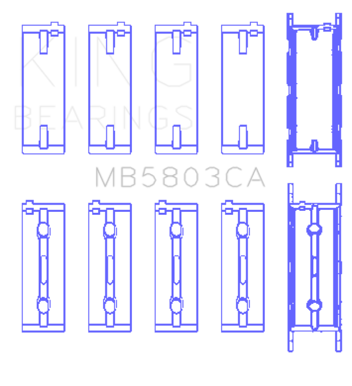 King Engine Bearings BMW S65B40A Crankshaft Main Bearing Set (Set of 5)