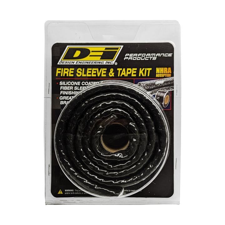 DEI Fire Sleeve and Tape Kit 1in I.D. x 3ft for Fuel, Transmission, and Brake Lines - OneFastShop