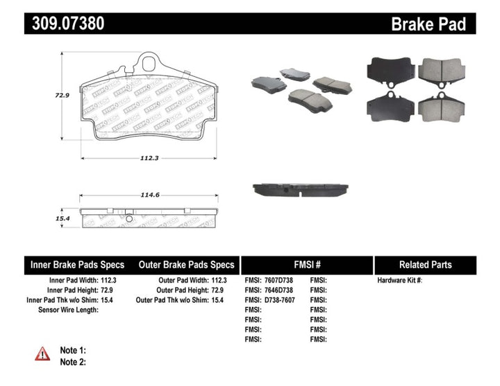Stoptech Performance Rear Brake Pads Para-Aramid Kevlar 1997-2008 Porsche Boxster Boxster S 911 - OneFastShop
