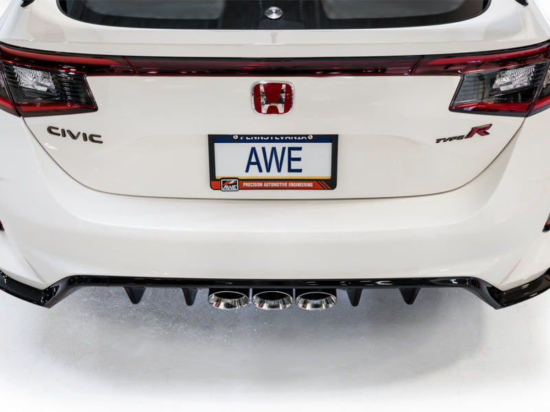 AWE Tuning Track Edition Exhaust with Triple Chrome Silver Tips for 2023 Honda Civic Type R - OneFastShop