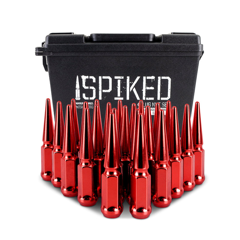 Mishimoto Steel Spiked Lug Nuts M14 x 1.5 24pc Set - Red, image 3