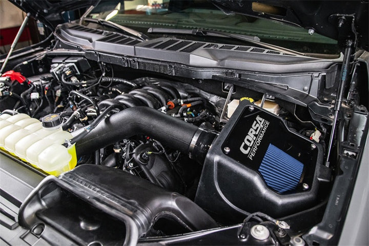 CORSA Performance Cold Air Intake MaxFlow 5 Oiled Filter for 2021-2024 Ford F150 5.0L V8