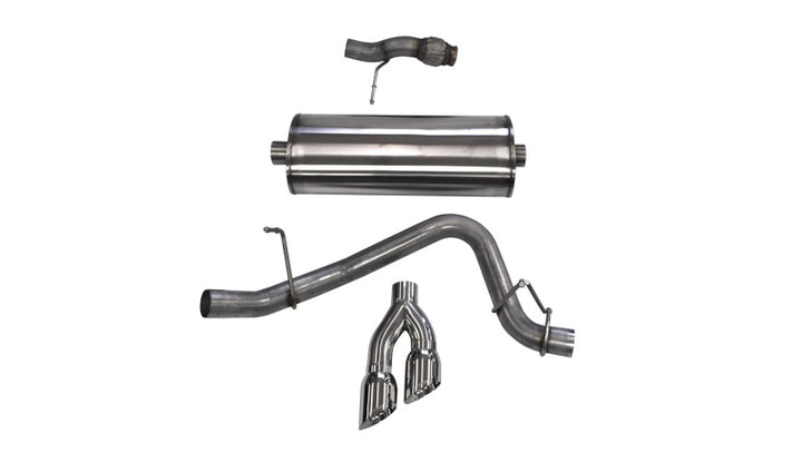 Corsa Sport 3in Single Side Twin Polished Exhaust with 4in Tips for Chevy Tahoe/GMC Yukon 2015-2020
