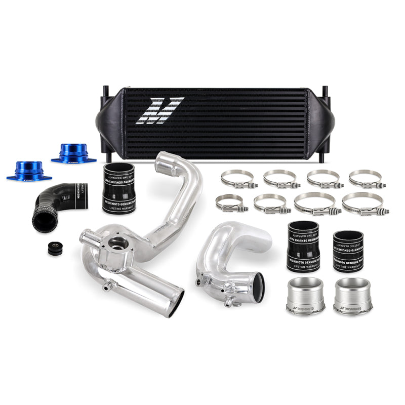 Mishimoto Stock Location Intercooler Kit - Ford 2.3L Bronco 2021-2026 - Polished Pipes, Black Core