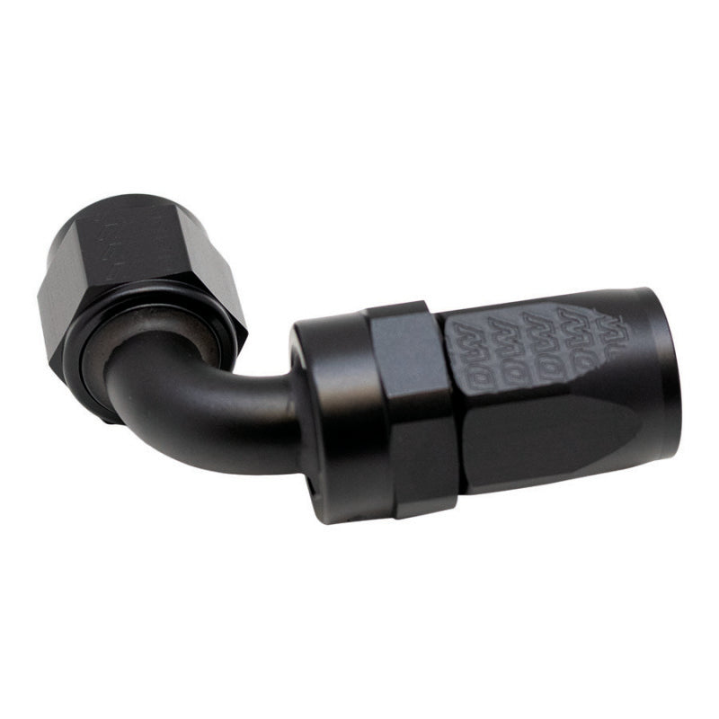 DeatschWerks Universal 90-Degree Female Swivel CPE Hose End - 8AN - Anodized Matte Black