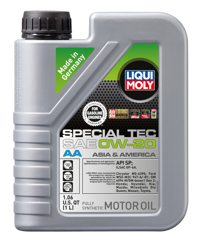 LIQUI MOLY 1L Special Tec AA Motor Oil SAE 0W20 for Acura 2013-2025, Buick 2021-2025, Cadillac 2015-2025, Chevrolet 2015-2025