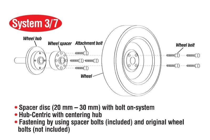 Eibach Pro-Spacer Wheel Spacers - 25mm - 5x114.3 - 70.5mm CB - 14x1.5 - Ford Mustang 2015-2026 - Black - Pair, image 7