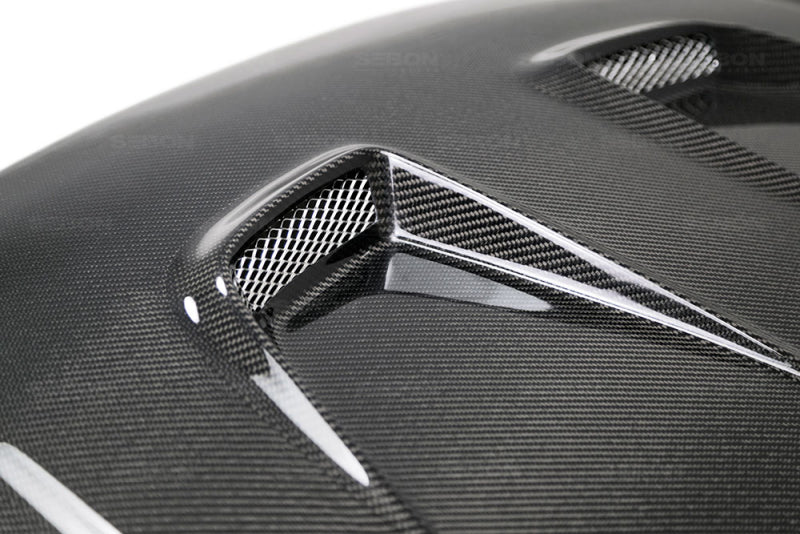Seibon MR-Style Carbon Fiber Hood for 2016-2017 Honda Civic Coupe/Sedan/Hatchback - OneFastShop