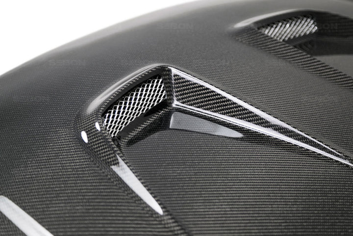 Seibon MR-Style Carbon Fiber Hood for 2016-2017 Honda Civic Coupe/Sedan/Hatchback - OneFastShop