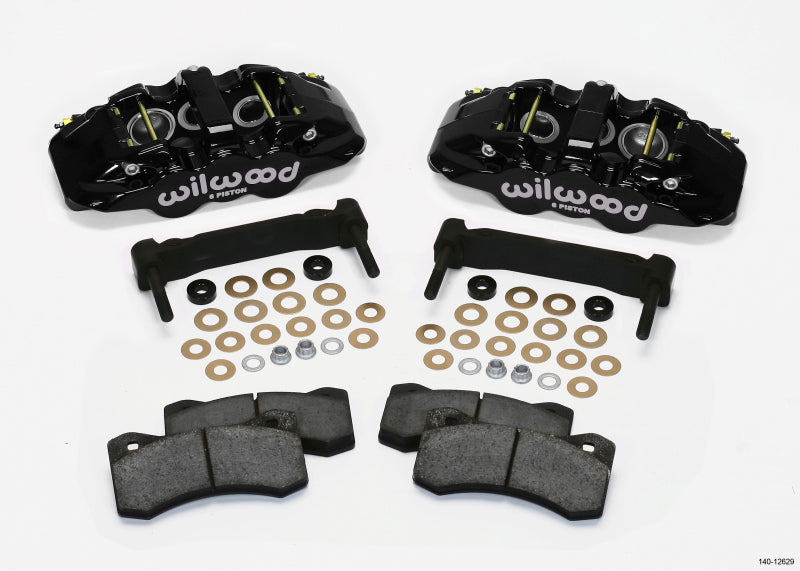 Wilwood AERO6 Front Caliper & Bracket Kit Black for 97-13 C5/C6 Corvette with OEM HD/Z51 Rotors - OneFastShop