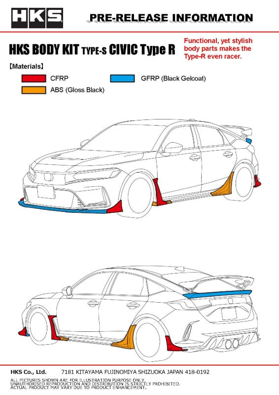 HKS Body Kit Type-S Side Skirts - Honda Civic Type R (FL5) 2023-2025, image 6