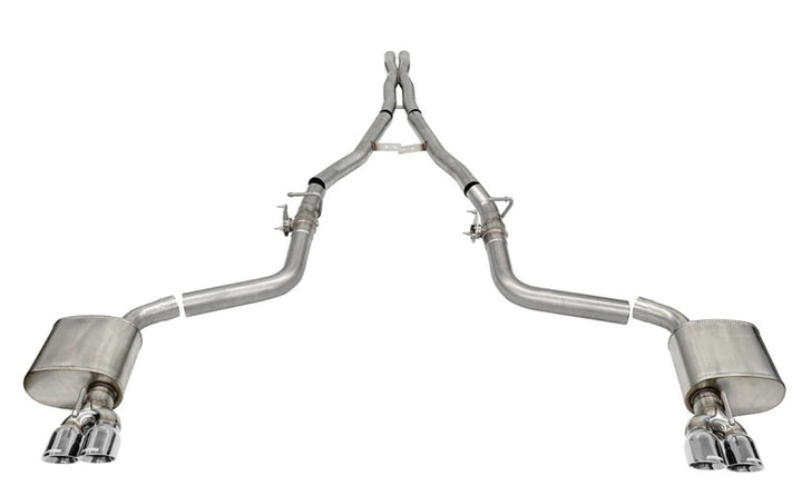 CORSA Performance 2.75in Valved CB DR Exit Exhaust for 15-23 Challenger SRT/Hellcat/Demon/Redeye with Twin 3.5in Polished Tips