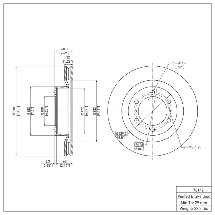 DFC 10-24 Lexus GX460 Front Brake Rotor DFC 10-24 Lexus GX460 Front Brake Rotor