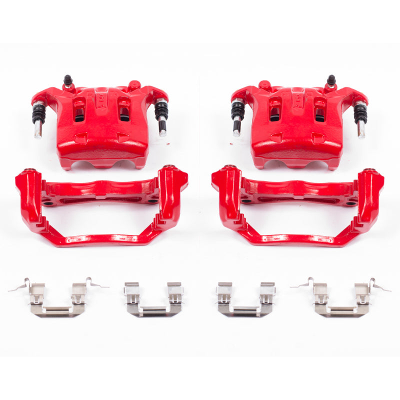 PowerStop Front Red Calipers with Brackets Pair for 08-12 Infiniti EX35