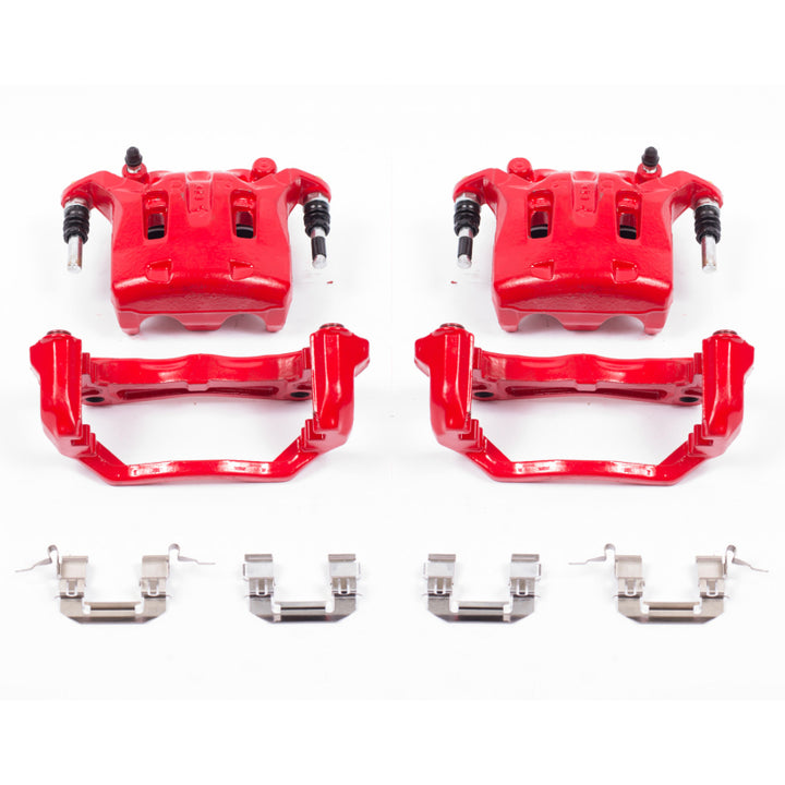 PowerStop Front Red Calipers with Brackets Pair for 08-12 Infiniti EX35