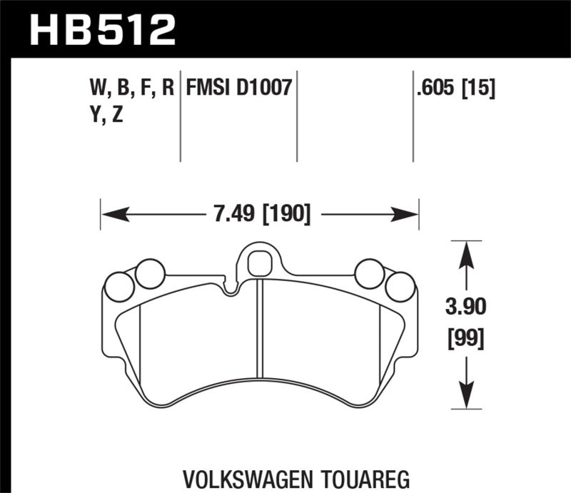 Hawk Performance HPS Brake Pads - VW Touareg, Porsche Cayenne, Mercedes G550 4x4 (2004-2018)
