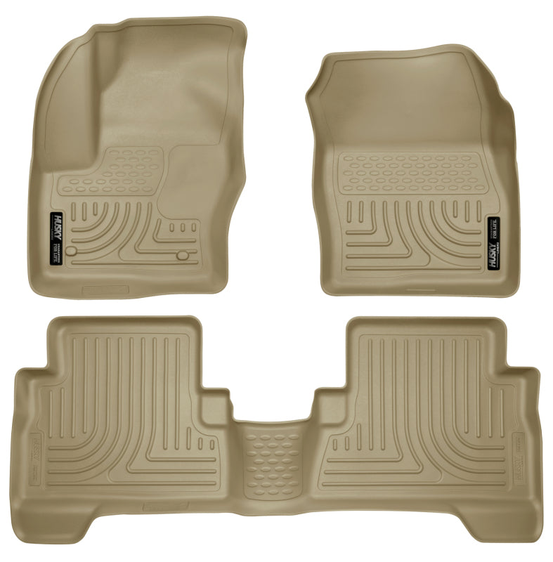 Husky Liners WeatherBeater Front & 2nd Row Floor Liners - Ford Escape / C-Max (2013-2019) - Tan, image 4