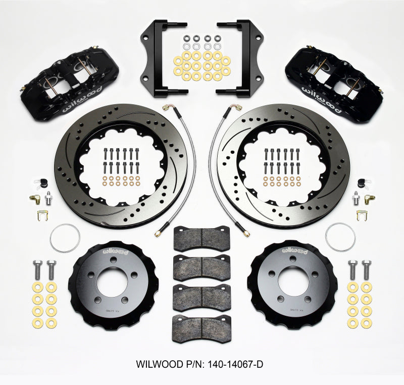Wilwood AERO6 Front Hat Kit 14.25 Drilled for 2014-Up Challenger with Lines - OneFastShop