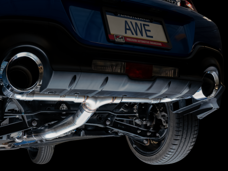 AWE Subaru BRZ/ Toyota GR86/ Toyota 86 Track Edition Cat-Back Exhaust- Chrome Silver Tips.