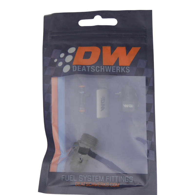 DeatschWerks 6AN ORB Male to 6AN Male Flare Adapter Anodized Matte Black with O-Ring