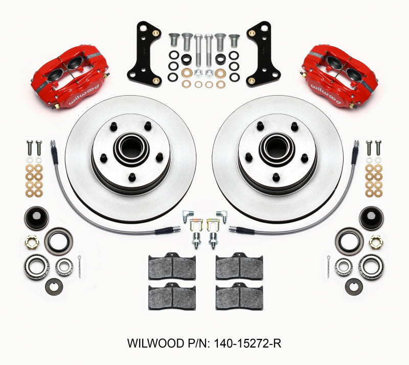 Wilwood Forged Dynalite-M Front Kit 11.00in Rotor Hub Red 67-69 Camaro 64-72 Nova Chevelle - OneFastShop
