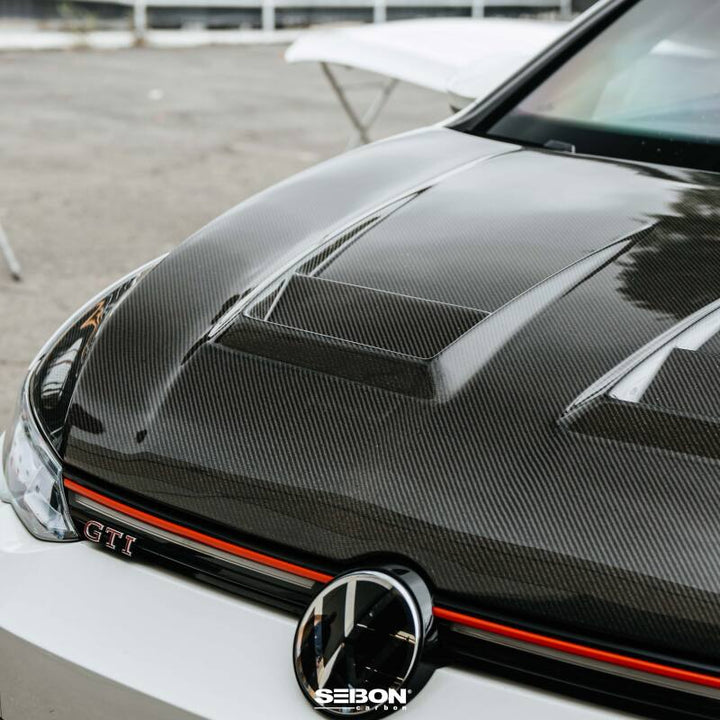 Seibon DV-Style Carbon Fiber Hood for 2022-2023 Volkswagen Golf GTI/R