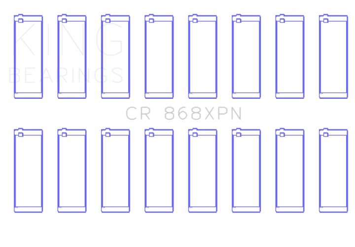 King Engine Bearings Connecting Rod Bearing Set +0.5mm for Ford V8 4.6L/5.4L SOHC - 8 Pairs