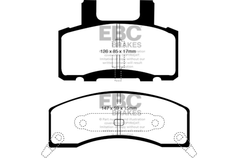EBC Yellowstuff Front Brake Pads - Chevrolet C2500, K2500, GMC C1500 1987-2002