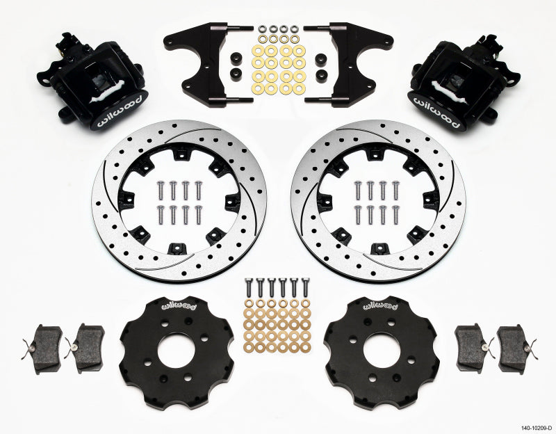 Wilwood Combination Parking Brake Rear Kit 12.19in Drilled Civic Integra Drum 2.46 Hub Offset 1992-2000 Honda Civic Models