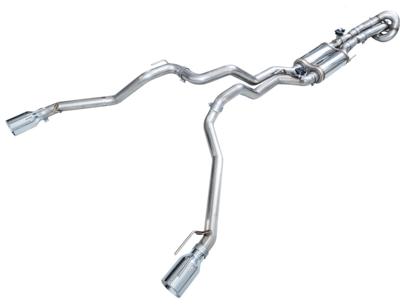 AWE Tuning SwitchPath 3.0L Cat-Back Exhaust - Ford Ranger Raptor 2024-2026 - Chrome Silver Tips