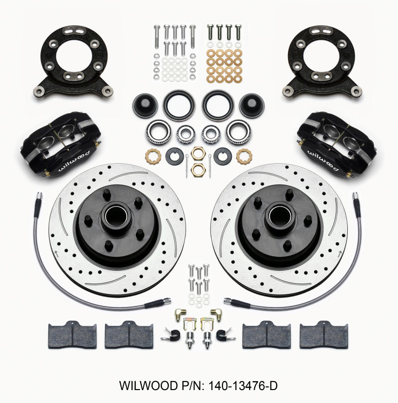 Wilwood Forged Dynalite-M Front Kit 11.30in Rotor & Hub for 65-69 Mustang Disc & Drum Spindle - OneFastShop