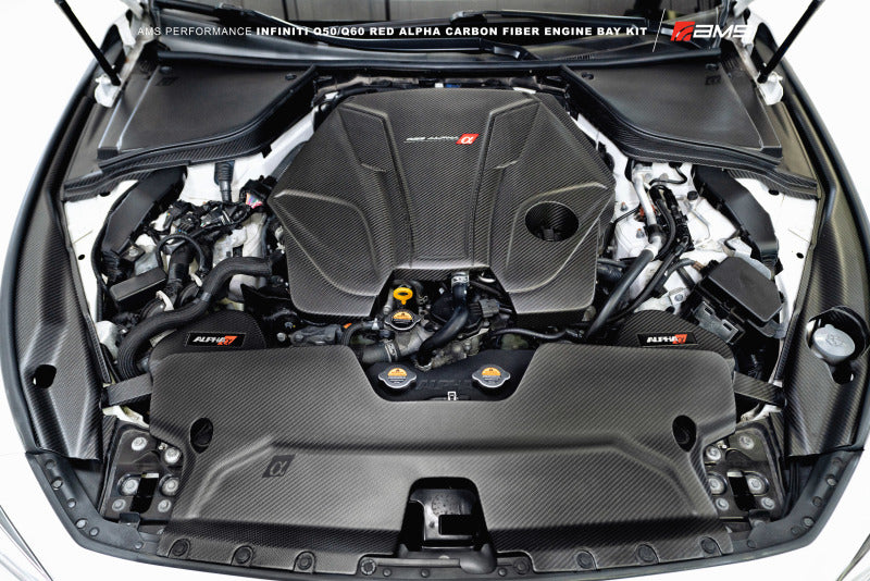 AMS Performance Alpha Matte Carbon Front Duct for Infiniti Q60 / Q50 3.0TT