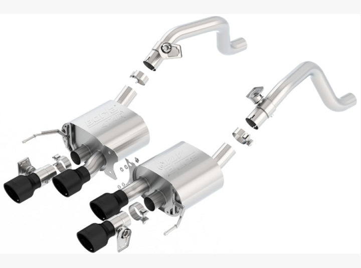 Borla ATAK Axle-Back Exhaust - Chevrolet Corvette C7 6.2L 2014-2019 - Ceramic Black Tips w/ AFM w/ NPP