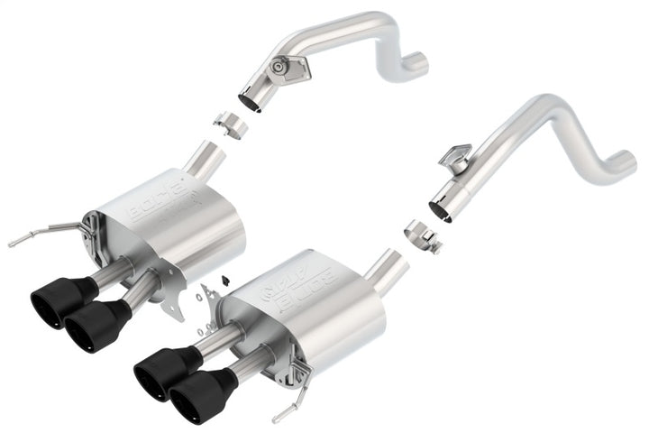 Borla ATAK Axle-Back Exhaust - Chevrolet Corvette C7 Stingray 6.2L 2014-2019 - Ceramic Black Tips without AFM without NPP, view 2